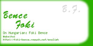 bence foki business card